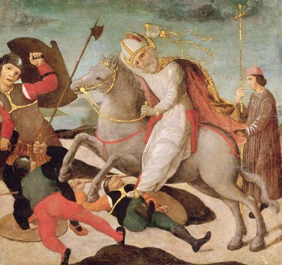 The Apparition of St. Ambrose at the Battle of Milan by Master of the Pala Sforzesca